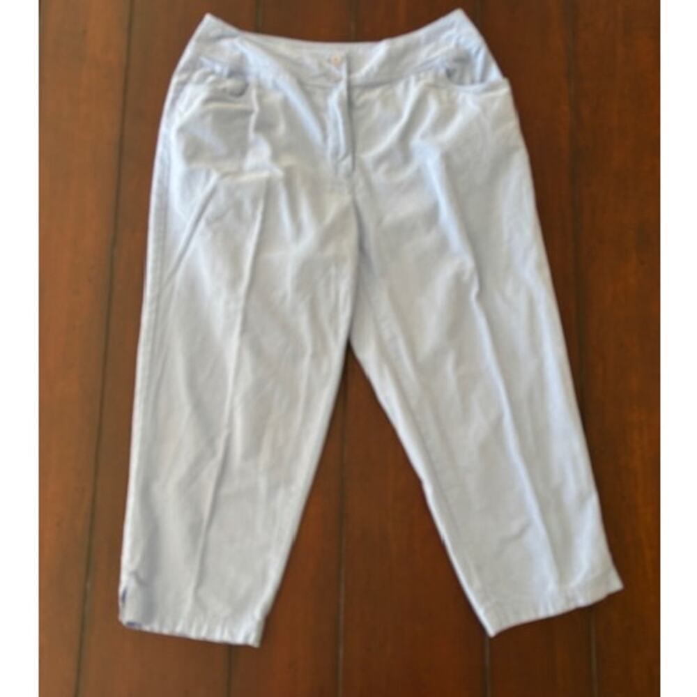 Talbots Size 12W Vintage 100% Cotton 5 Pocket Crop Pants‎ in Medium Blue